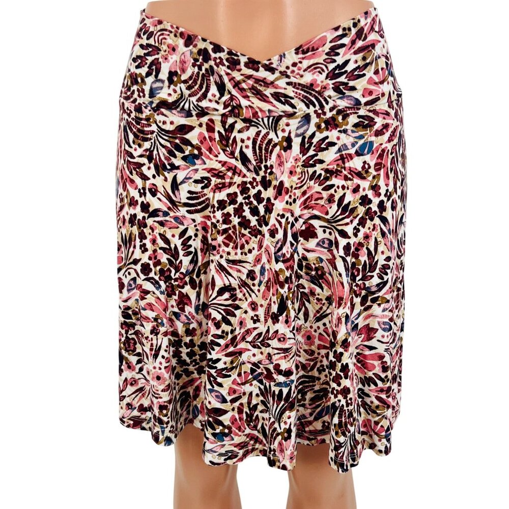 NWT Lascana Floral Print Crisscross Waist Smocked Back Flowy Twirl Mini Skirt
